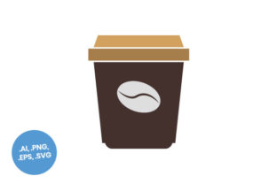 Black Coffee Cup Flat Icon for Graphics and Icons