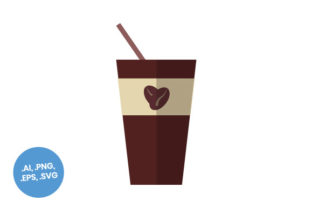 Brown Coffee Cup Large Flat Icon Graphics