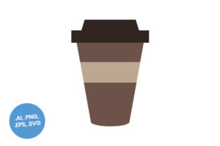 Brown Paper Coffee Cup Flat Icon Graphics