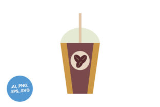 Brown Plastic Coffee Cup Flat Icon Graphics