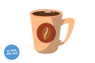 Coffee Cup Flat Icon Graphics and Icons