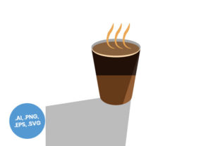 Coffee Cup Shadow Flat Icon Graphics