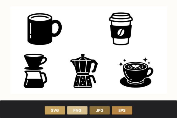 Coffee Cup Vector Icons Set: Graphics for Creative Design