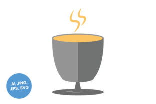 Grey Coffee Cup Flat Icon Graphics