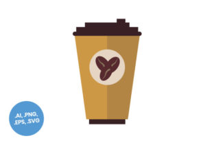 Large Paper Coffee Cup Flat Icon Graphics and Icons