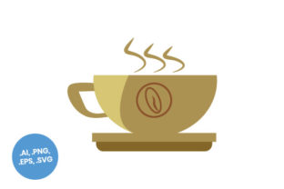 Olive Coffee Cup Flat Icon Graphics