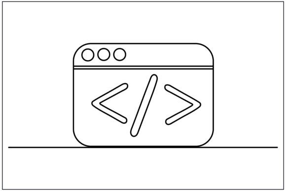 Programming Coding Line Art Graphics
