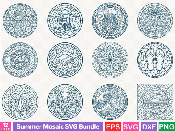 Summer Mosaic SVG Bundle