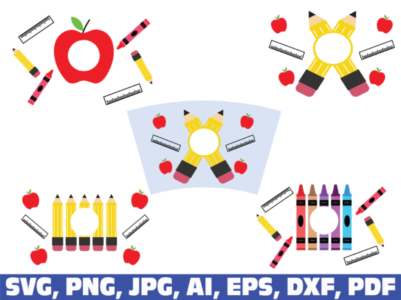 Teacher, School Apple Full Warp Cold Cup Graphics