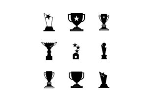 Trophy and Cup Icon Set for Graphics and Icons